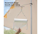 Paper Roll Holder Macrame Smooth Stick Multipurpose Outdoor Hanging Paper Towel Holder for Home Camping Beige