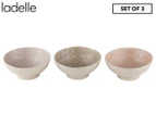Set of 3 Ladelle Tirari Bowls - Desert Rose/Nougat/Travertine