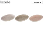 Set of 3 Ladelle Tirari Plates - Desert Rose/Nougat/Travertine