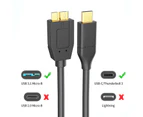 Premium USB Type-C to Micro USB 3.0 Adapter Cable USB-C Cord For USB3.0 External Portable Hard Drive HDD Superspeed