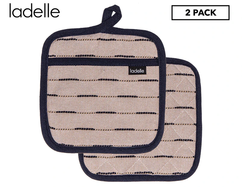 Ladelle Eco Recycled Dash Pot Holders 2-Pack - Indigo