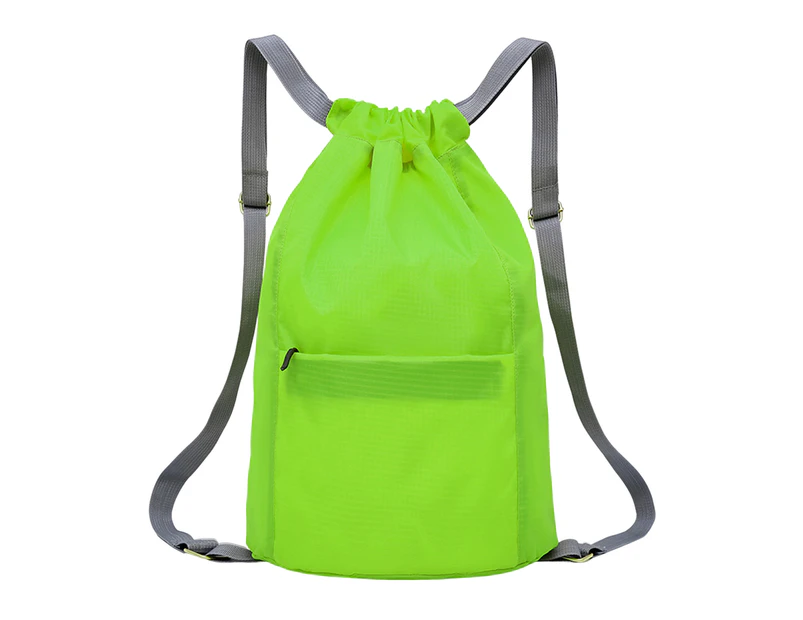 Basketball Bag Drawstring Foldable Water-proof Large Capacity Men Women Backpack Outdoor Activities Green