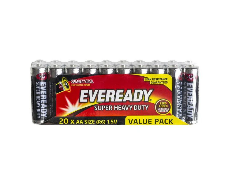 Eveready Super Heavy Duty AA Batteries 20 Pack