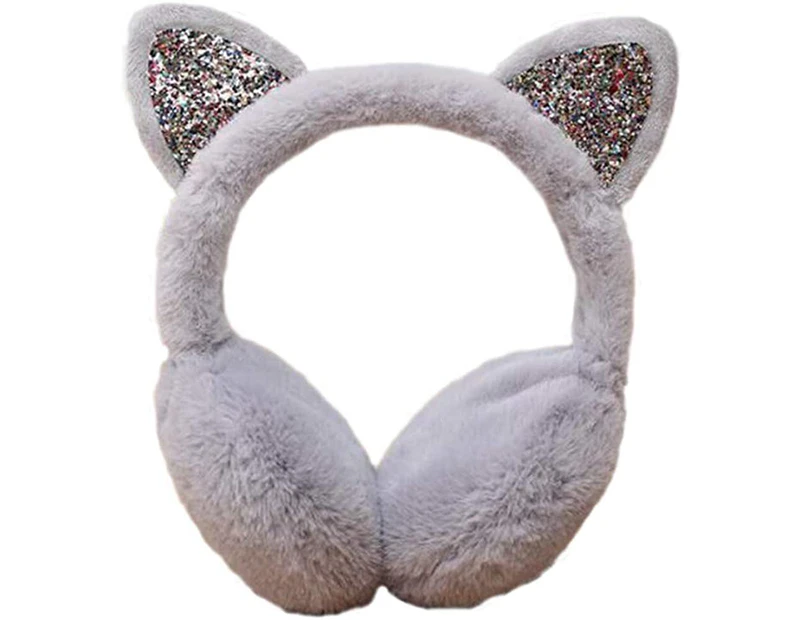 Women's Winter Warm Cat Ear Muffs Cute Catear Earmuff For Girls Fluffy Women Womens Headband Faux Fur Outdoor Earmuffs