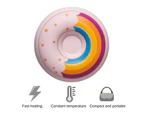 Donut Hand Warmer Cute USB Rechargeable ABS Long Lasting Heating Electric Hand Warmer for Outdoor Pink