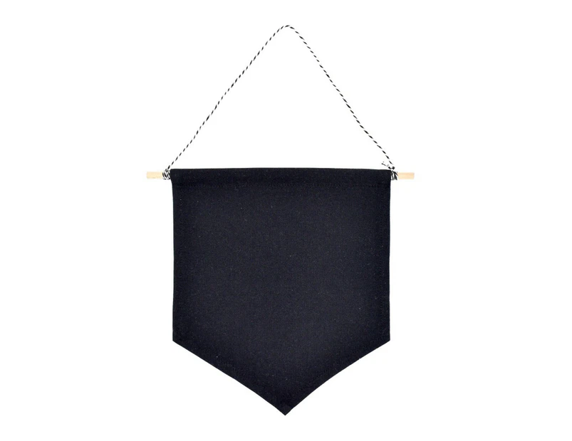 Nordic Blank Cotton Brooch Pin Badge Holder Hanging Wall Display Banner Flag Black