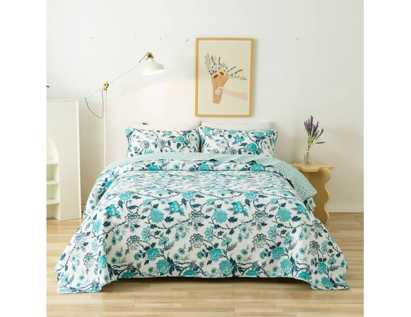 100% Cotton Lightly Quilted Coverlet Set Delta Queen 230 x 250 cm