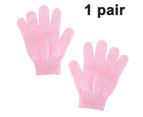 Exfoliating Dual Texture Bath Gloves for Shower, Spa, Massage & Body - Pink