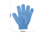Exfoliating Dual Texture Bath Gloves for Shower, Spa, Massage and Body Scrubs, Dead Skin Cell Remover, Gloves with Hanging Loop (1 Pair Glove) - Blue