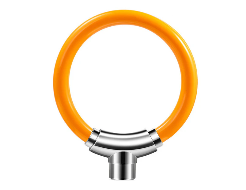 1 Set Mini Bicycle Lock Bold Anti-rust Anti-Theft Ring Shape Cycling Lock for Bike Dark Orange