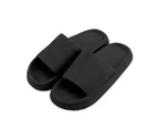 Biwiti Women Pillow Slippers Slides Foam Bathroom Non-Slip Quick Drying Slipper for Shower Spa Bath-Black