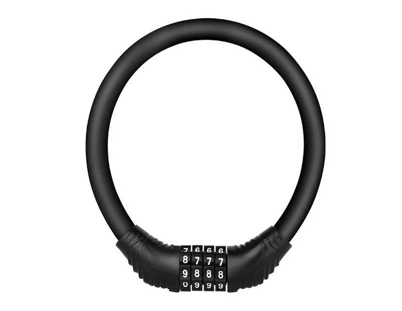 Bicycle Anti-Theft Portable Password Safety Ring Lock for Electric Motorcycle Mountain Bike Black