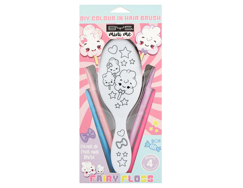 BYS Mini Me Fairy Floss DIY Colour In Hair Brush w/ Markers