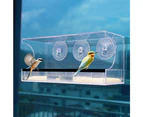 Transparent Acrylic Window Bird Feeder Removable Seed Tray Suction Cup Outdoor