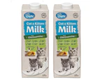 2x Pets Own Cat & Kitten Lactose Free Milk w/ Glucosamine Drinks Feeding/Food 1L