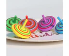 4Pcs Wooden Classic Colorful Spinning Tops Developmental Kids Stress Relieve Toy Random Color