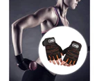 1 Pair Fitness Gloves Breathable Antiskid Wear Resistant Weight Lifting Sports Equipment Dumbbell Extended Wrist Gloves for Men Women Orange