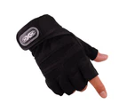 1 Pair Fitness Gloves Breathable Antiskid Wear Resistant Weight Lifting Sports Equipment Dumbbell Extended Wrist Gloves for Men Women Black