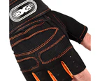 1 Pair Fitness Gloves Breathable Antiskid Wear Resistant Weight Lifting Sports Equipment Dumbbell Extended Wrist Gloves for Men Women Orange