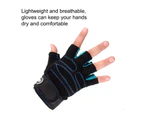 1 Pair Fitness Gloves Breathable Antiskid Wear Resistant Weight Lifting Sports Equipment Dumbbell Extended Wrist Gloves for Men Women Light Blue