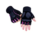 1 Pair Fitness Gloves Anti-Slip Strength Training Half Finger Outdoor Weightlifting Sports Training Gloves for Men and Women Pink