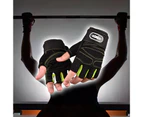 1 Pair Fitness Gloves Breathable Antiskid Wear Resistant Weight Lifting Sports Equipment Dumbbell Extended Wrist Gloves for Men Women Fluorescent Green