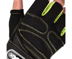 1 Pair Fitness Gloves Breathable Antiskid Wear Resistant Weight Lifting Sports Equipment Dumbbell Extended Wrist Gloves for Men Women Fluorescent Green