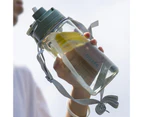 Water Bottle Leakproof Detachable Drinking Straw Eco-friendly 1000/2000ML Plastic Water Space Bottle for Sports Green