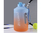 1500/2300/3780ml Large Capacity Ergonomic Handgrip Water Bottle Food Grade Leak-proof Lid Big Water Bottle for Outdoor  Orange
