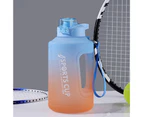 1500/2300/3780ml Large Capacity Ergonomic Handgrip Water Bottle Food Grade Leak-proof Lid Big Water Bottle for Outdoor  Orange