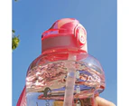 1500ml/2200ml Water Jug Broken Resistant Scale Design Portable BPA Free Sports Water Bottle for Outdoor Sports  Pink