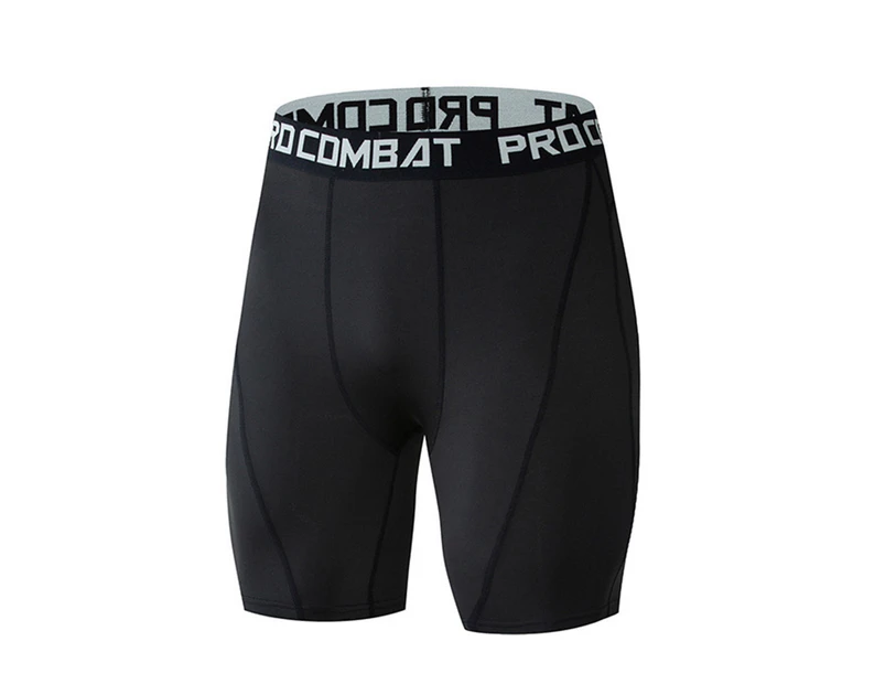 Men's Compression Shorts Lightweight Quick Dry Polyester Moisture Wicking Gym Active Shorts for Hiking Black