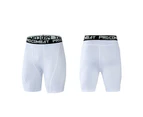 Men's Compression Shorts Lightweight Quick Dry Polyester Moisture Wicking Gym Active Shorts for Hiking White