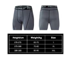 Men's Compression Shorts Lightweight Quick Dry Polyester Moisture Wicking Gym Active Shorts for Hiking Grey
