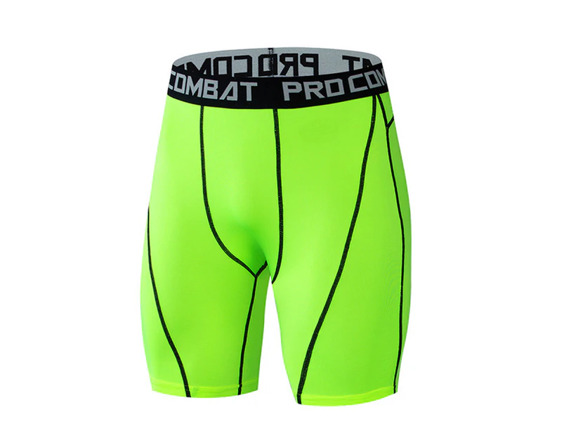 Men's Compression Shorts Lightweight Quick Dry Polyester Moisture Wicking Gym Active Shorts for Hiking Fluorescence Color