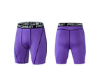 Men's Compression Shorts Lightweight Quick Dry Polyester Moisture Wicking Gym Active Shorts for Hiking Purple