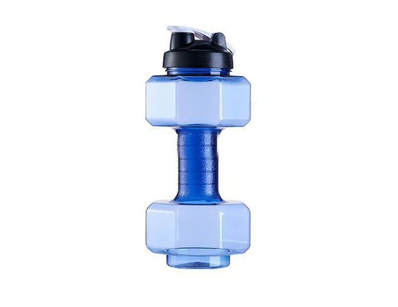 2500ml Dumbbell Cup Thickened Non-slip PP Large Capacity Water Bottle Fitness Kettle for Gym Blue