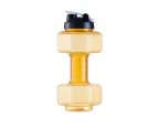 2500ml Dumbbell Cup Thickened Non-slip PP Large Capacity Water Bottle Fitness Kettle for Gym Yellow