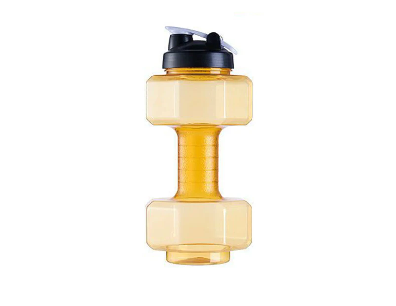 2500ml Dumbbell Cup Thickened Non-slip PP Large Capacity Water Bottle Fitness Kettle for Gym Yellow