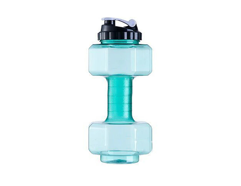 2500ml Dumbbell Cup Thickened Non-slip PP Large Capacity Water Bottle Fitness Kettle for Gym Green