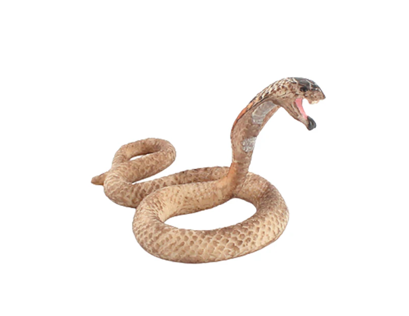Snake Toy Realistic Novelty Assorted Figurine Cobra Toy Model for Gift-Yellow Cobra