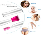 Bikini Trimmer for Women, 3 in 1 Electric Ladies Shaver Facial Hair Painless Removal Eyebrow Trimmer Waterproof Razo-White