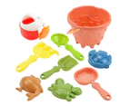9Pcs/Set Beach Toys Handheld Smooth Surface Plastic Parent-child Interactive  Sand Toys with Animal Mold Park Supplies