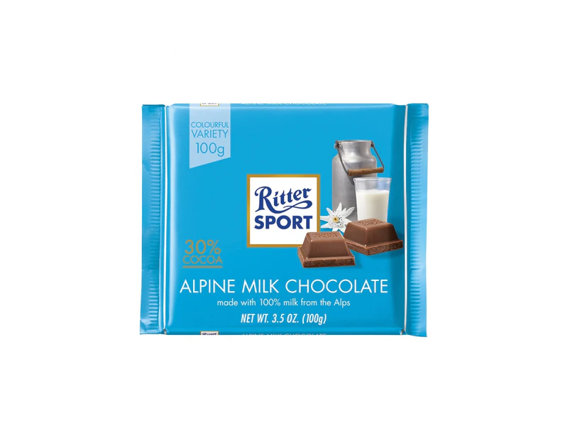 Ritter Sport Alpine Milk Chocolate 100g x 12