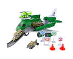 1 Set Airplane Toy High Stability Long Slides Broken-Proof Inertia Airplane Large Storage Transport Aircraft Vehicle Toy for Children-Green