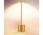 Cordless Table Lamp, LED Metal USB Rechargeable 6000mAh 2-Levels Brightness Night Light Desk Lamp Reading Lamp for Restaurant/Bedroom/Dormitory (Gold) - Gold