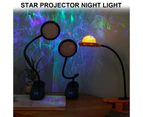 USB Rechargeable LED Clamp Lamp Reading Lamp with Star Projection, Star Clip Night Light, Projector Light, 360° Gooseneck Bedside Lamp Touch Dimmable - Blue