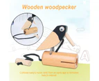 Preschool Toy Adorable Smoothly Polished Beech Preschool Wooden Woodpecker Toy for Home Wood