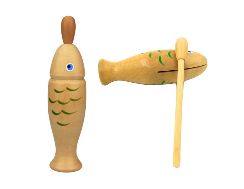 Wooden Fish Shape Rhythm Drum Knocking Instruments Percussion Education Kids Toy