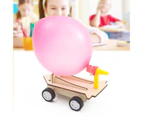 Toy Car Eye-Catching Technological Sturdy Student Science Balloon Car for Gift Wooden